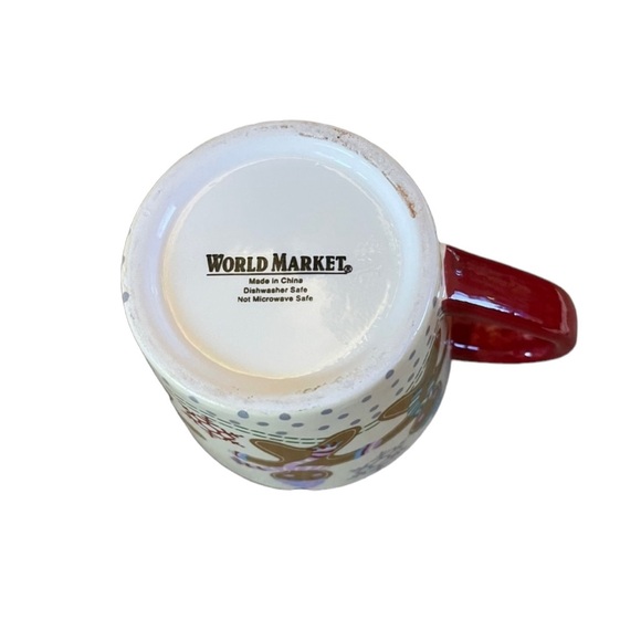 World Market Winter Ginger Bread Person Mug Scarves and Snowflakes - Picture 6 of 7